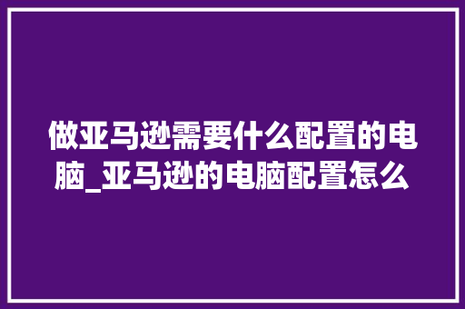做亚马逊需要什么配置的电脑_亚马逊的电脑配置怎么看的