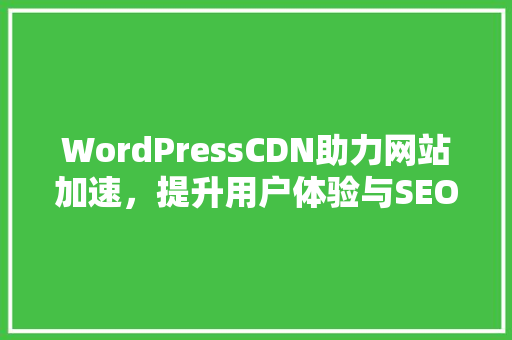 WordPressCDN助力网站加速，提升用户体验与SEO排名