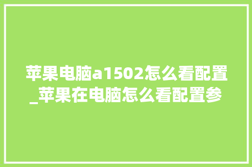 苹果电脑a1502怎么看配置_苹果在电脑怎么看配置参数