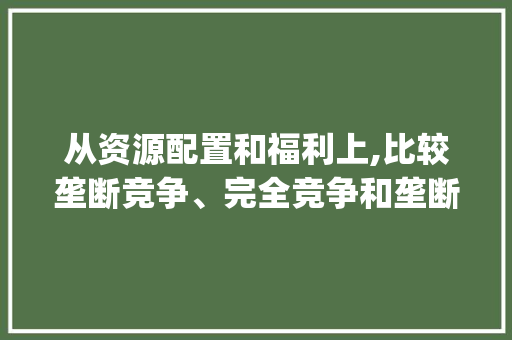 从资源配置和福利上,比较垄断竞争、完全竞争和垄断市场的区别_电脑配置福利怎么看的