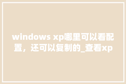 windows xp哪里可以看配置，还可以复制的_查看xp电脑配置怎么看的