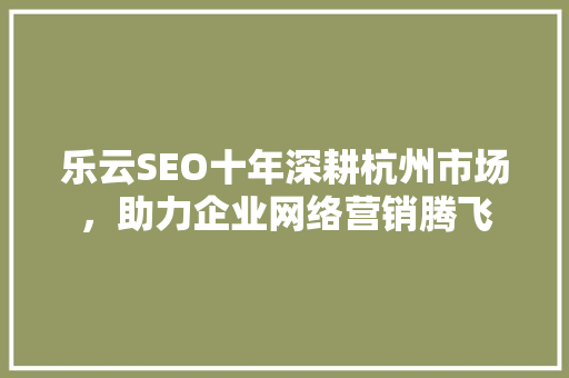 乐云SEO十年深耕杭州市场，助力企业网络营销腾飞