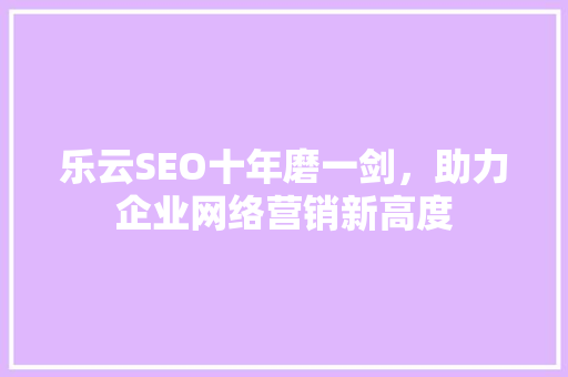 乐云SEO十年磨一剑，助力企业网络营销新高度