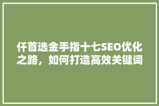 仟首选金手指十七SEO优化之路,如何打造高效关键词布局 网络技术 仟首选金手指十七SEO优化之路,如何打造高效关键词布局 网络技术