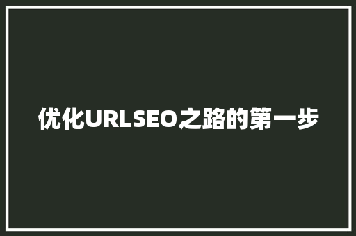 优化URLSEO之路的第一步