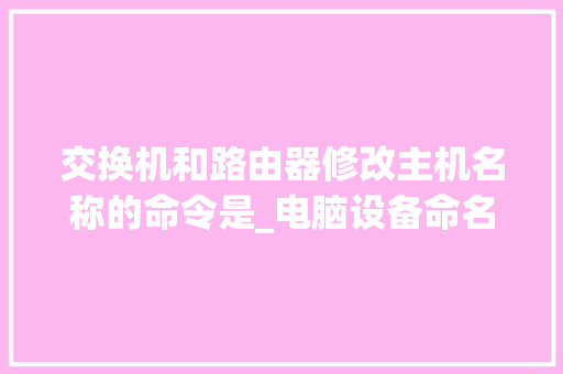 交换机和路由器修改主机名称的命令是_电脑设备命名怎么看配置参数