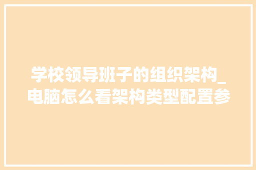 学校领导班子的组织架构_电脑怎么看架构类型配置参数