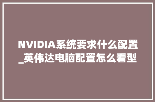 NVIDIA系统要求什么配置_英伟达电脑配置怎么看型号