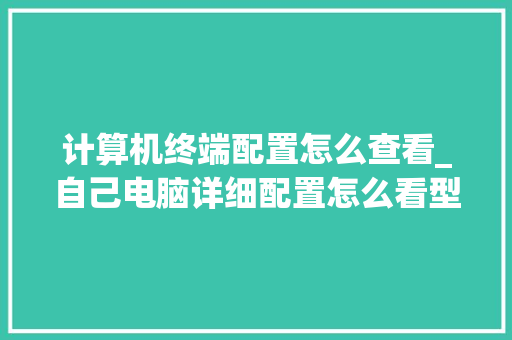 计算机终端配置怎么查看_自己电脑详细配置怎么看型号