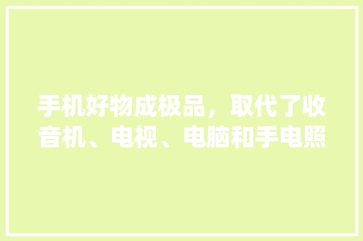 手机好物成极品，取代了收音机、电视、电脑和手电照明等等。你怎么看_电脑基础知识是什么