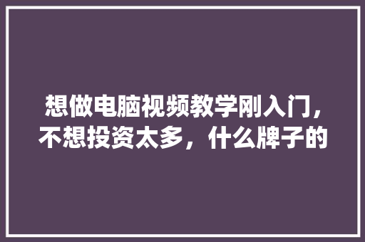 想做电脑视频教学刚入门，不想投资太多，什么牌子的比较好_电脑入门基础知识视频100个