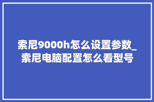 索尼9000h怎么设置参数_索尼电脑配置怎么看型号