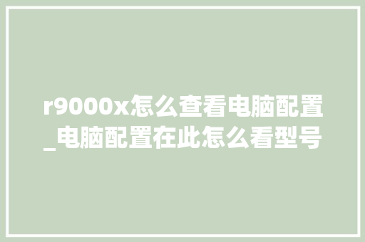 r9000x怎么查看电脑配置_电脑配置在此怎么看型号