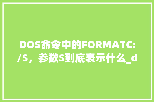 DOS命令中的FORMATC:/S，参数S到底表示什么_dos怎么查看电脑配置