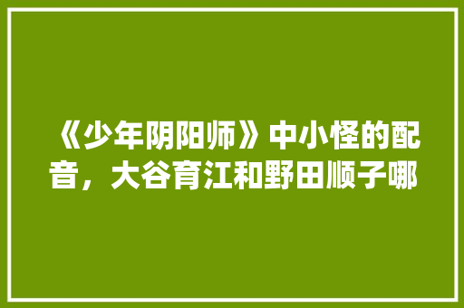 《少年阴阳师》中小怪的配音，大谷育江和野田顺子哪个比较好呢_野田顺弘