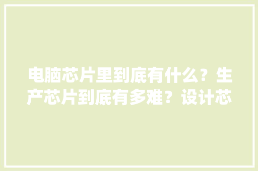 电脑芯片里到底有什么?生产芯片到底有多难?设计芯片为什么更是难上加难_电脑芯片基础知识大全 电脑芯片里到底有什么?生产芯片到底有多难?设计芯片为什么更是难上加难_电脑芯片基础知识大全