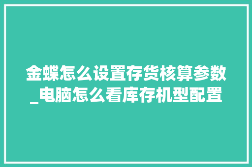 金蝶怎么设置存货核算参数_电脑怎么看库存机型配置参数 金蝶怎么设置存货核算参数_电脑怎么看库存机型配置参数