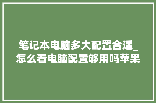 笔记本电脑多大配置合适_怎么看电脑配置够用吗苹果 笔记本电脑多大配置合适_怎么看电脑配置够用吗苹果