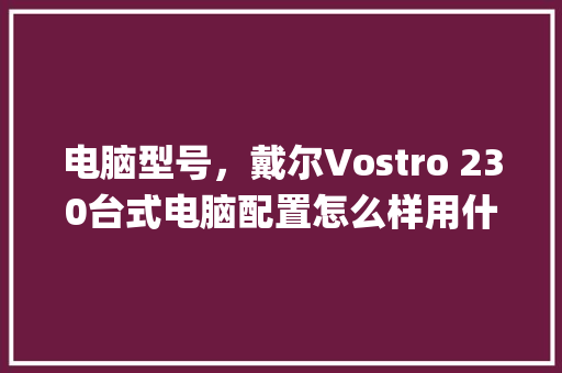 电脑型号，戴尔Vostro 230台式电脑配置怎么样用什么系统最好_戴尔怎么查看电脑配置