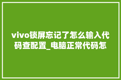 vivo锁屏忘记了怎么输入代码查配置_电脑正常代码怎么看配置参数