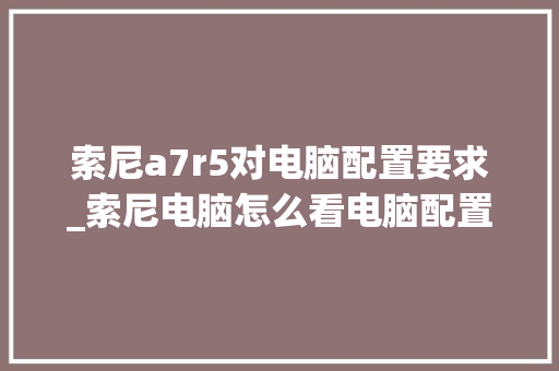 索尼a7r5对电脑配置要求_索尼电脑怎么看电脑配置参数 电脑故障维修