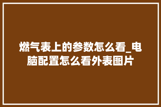燃气表上的参数怎么看_电脑配置怎么看外表图片