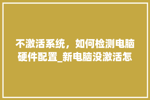 不激活系统，如何检测电脑硬件配置_新电脑没激活怎么看配置参数