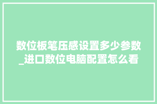 数位板笔压感设置多少参数_进口数位电脑配置怎么看的