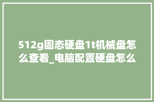 512g固态硬盘1t机械盘怎么查看_电脑配置硬盘怎么看