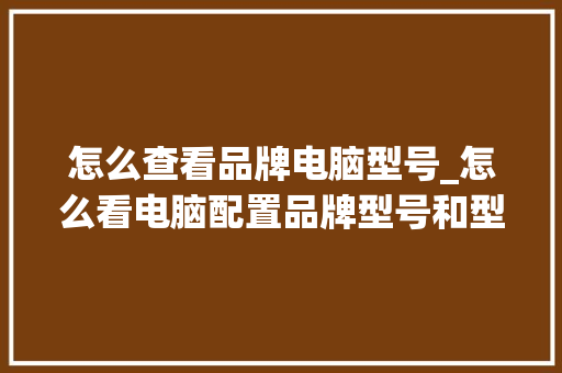 怎么查看品牌电脑型号_怎么看电脑配置品牌型号和型号