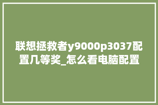 联想拯救者y9000p3037配置几等奖_怎么看电脑配置多少 联想拯救者y9000p3037配置几等奖_怎么看电脑配置多少