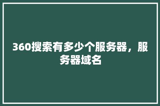 360搜索有多少个服务器，服务器域名