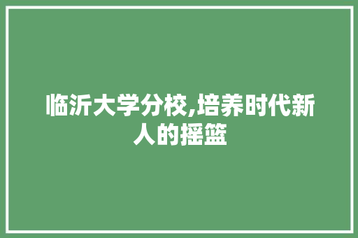 临沂大学分校,培养时代新人的摇篮 临沂大学分校,培养时代新人的摇篮 电脑配置