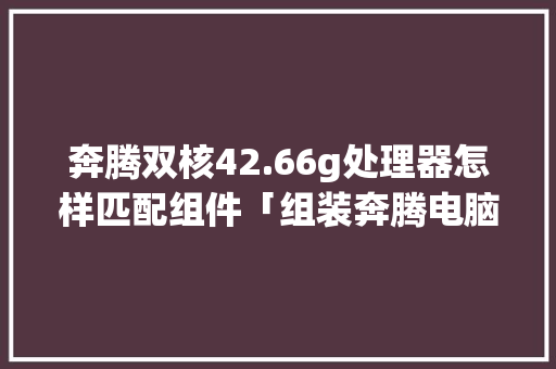 奔腾双核42.66g处理器怎样匹配组件「组装奔腾电脑配置怎么看型号」